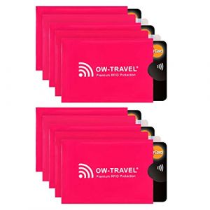 OW-Travel Etui Carte Bancaire Anti Piratage. Porte Carte Antivol Anti Fraude. Etui Protection Carte Bancaire sans Contact. Porte Carte Bancaire Anti Piratage (RFID Pochette Carte 10 Rose) (One-Wear Store, neuf)