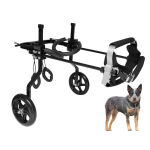 KAJILE Fauteuil Roulant Réglable Chien,Chariot Chien,Entraînement Rééducation des Pattes Arrières du Chien Handicapé,Convient pour Hauteur l’Animal 40-50cm,Largeur 19-25cm,Longueur 27-35cm,L-2 (Holiday beach, neuf)