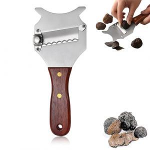 NOPKESV 1 pièce Coupe Truffe,Trancheur Professionnel,Coupe-Fromage,Rape,Rasoir Réglable avec Poignée en Bois pour Légumes,Ail,Champignons,Couteau à Champignon,Râpe à Fromage (Edelstahl) (WANGSHENGYA, neuf)