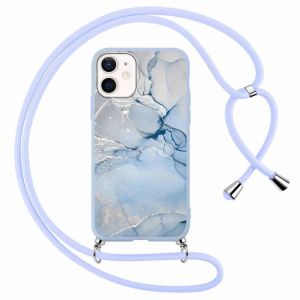 Foonary Coque pour Apple iPhone 13 Mini avec Cordon de Collier, Aesthetic Marbre Motif &Eacute;tui Housse R&eacute;glable Lanyard Corde, Souple Silicone TPU Antichoc Protection Case pour iPhone 13Mini 5,4", Marbre2 (BAROR TRADING, neuf)