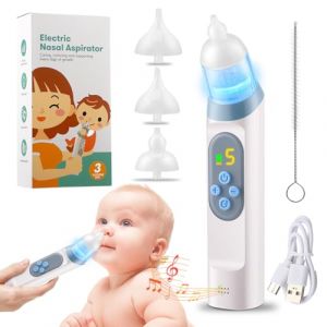 Mouche B&eacute;b&eacute; &Eacute;lectrique Aspirateur Nasal, Bebe Aspirateur Nasal 5 Niveaux de Puissance d'Aspiration 3 Tips, Nez Bebe Electrique S&eacute;curit&eacute; Hygi&eacute;nique pour Nouveaux-N&eacute;s et les Bambins(Blue) (Crimson Falcon Studio Kft., neuf)