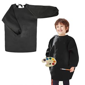 CAINCAY Tablier Peinture Enfant, 8-12 Ans Imperm&eacute;able Blouse Peinture Enfant Avec manches et 1 poches, Tablier de Peinture Blouse Tablier Artisanal Enfants Pour travaux manuels (huahedianzi, neuf)