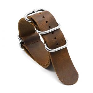 WAWPU Bracelet de montre Nato en cuir vintage 18 mm, 20 mm, 22 mm, 24 mm, for montres for hommes(Coffee,20mm) (haoyongsai678, neuf)