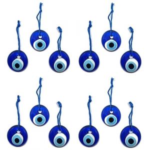 &OElig;il turc &agrave; suspendre, cristal anti-mauvais &oelig;il bleu, porte-bonheur, 4 cm de diam&egrave;tre avec de l'eau et du fil, Nazar Boncuk, Evil Eye (12) (MYSTIC JEWELS By Dalia, neuf)