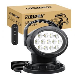 RIGIDON 38W 3800LM Stroboscopique feux de travail aimant&eacute;, Led floodlight de recherche &agrave; distance, 360&deg; &Eacute;clairage de Secours Construction pour offroad Voiture camions 4x4 tracteur bateau (Sanyue-EU, neuf)