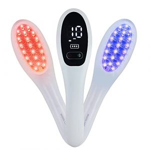 KTS Peigne pour la repousse des cheveux avec lumière rouge et bleue, thérapie par la lumière rouge pour le soin des cheveux et l'activation des follicules, peigne anti-chute pour hommes et femmes (KTS Official, neuf)
