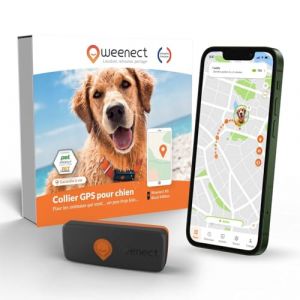 Weenect Chien XS - Traceur GPS pour Chien | Mini Traceur GPS pour Chien en Temps réel | Etanche | Plus Petit modèle du marché | Fonctionne avec abonnement | Garantie à Vie (Weenect, neuf)