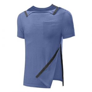 Chemise post-chirurgie &ndash; T-shirt unisexe de r&eacute;cup&eacute;ration des &eacute;paules avec boutons-pression lat&eacute;raux gauche et droit pour homme et femme, bleu, XL (HanpuStore, neuf)