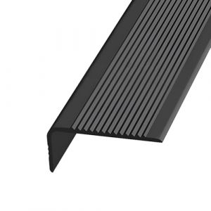 Nez de marche en L 3 x 7 cm, Profil&eacute; d'escalier en vinyle, marches en caoutchouc flexibles pour int&eacute;rieures et ext&eacute;rieures, longueur 50-150 cm(Black,3x7x150cm) (LELELE STORE, neuf)