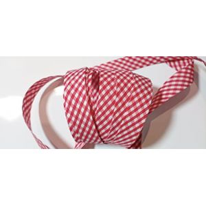 ILC MERCERIE PARADIS Biais Liberty Ruban 20 mm x 2 mètres 100% Coton Fleuri, à Fruits, écossais, à Dessins pour Enfant/bébé.. au Choix (Vichy Rouge) (ILC MERCERIE PARADIS, neuf)