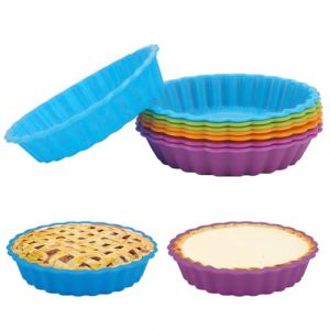 8 Pièces Moule à Tarte Silicone, 11cm Moules Tartelettes Individuelles, Moule Tartelette Silicone Antiadhésif, Moule Mini Tartelette Moule Mini Quiche, pour Cupcakes, Muffins, Pâtisserie (DHKJEU, neuf)