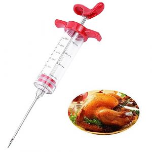 HREDZEO Seringue D'injecteur de Viande,Seringue à Marinade Seringue à Sauce Poire à Jus Marinade Aiguilles D'injecteur de Marinade pour Dinde Bœuf Poulet Turquie Viande Rôtis Barbecue (HONGJOY, neuf)