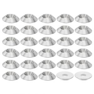 PATIKIL Rondelle Fraisée M5 Finition, 50Pcs 18mm de Diamètre 3.5mm de Hauteur Solide Acier Inoxydable 304 CNC Rondelle en Forme de Tasse à Tête Plate pour Constructions, Taper (PATIKIL UK, neuf)