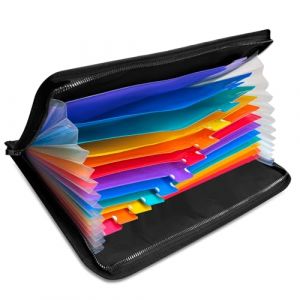 Pochette Anti Feu avec Isolation Thermique de 2400 ℉, A4 Porte Documents Etanche Document, Sacs Anti-Feu Boite Ignifuge de Rangement pour Documents avec 7 Compartiments, Organiseur de Dossiers（Noir） (joy&ins, neuf)