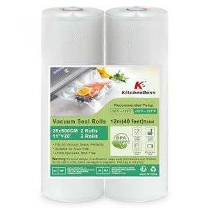 KitchenBoss Sacs Sous Vide Alimentaire：2 Rouleaux 28x600cm, Rouleau Sous Vide Alimentaire Convient &agrave; L'appareil de Mise sous Vide, Sac Sous Vide pour la Cuisson, Sachet Sous Vide Alimentaire sans BPA (Smart home System, neuf)