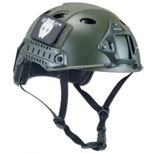 Tactique SWAT Style Militaire de l'armée de Combat Rapide PJ Casque OD Vert pour CQB Tir Airsoft Paintball (Kecrotac, neuf)