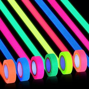 LUCKNIGHT 6 Fluorescente Néon Ruban, 15mmx5m Ruban adhésif fluorescent, Ruban Phosphorescent, Lumineux Ruban Adhésif Autocollant, Glow in the Dark Tape (Fu Nian Technology, neuf)