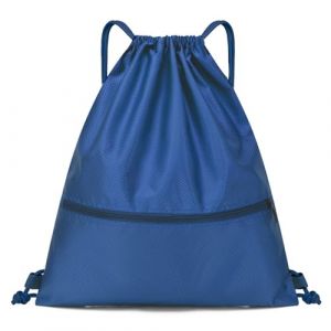 Jsdoin Sac à dos en nylon, Sac à dos de sport imperméable, à dos avec sacs de sport à cordon,Pour école, piscine, sport, adulte, enfant (Bleu saphir) (Sama Commerce Kft, neuf)