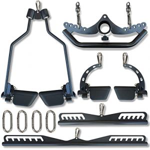 KORIKAHM Attache de c&acirc;ble de Gym, Barre d'&eacute;cartement r&eacute;glable pour Le Fitness &agrave; Domicile, Attaches de Traction Latte pour Machine &agrave; syst&egrave;me de poulie de c&acirc;ble (BSP45678) (KORIKAHM, neuf)