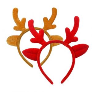 SHERCHPRY 2pi&egrave;ces Serre-t&ecirc;te De No&euml;l Peluche Lot De Jaune Et Rouge Cerceau De Cheveux De No&euml;l Coiffe De Couvre-chef De Bandeaux De Cheveux (Dnna Huang, neuf)