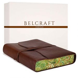 Belcraft Venezia Romantica A5 Journal Intime/Carnet de Notes en cuir de fabrication artisanale Italienne, Journal de Voyage, Notebook A5, Cadeau Sp&eacute;cial (15x21 cm) Brun (Belcraft, neuf)