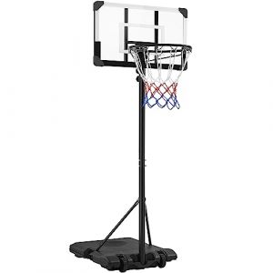 Yaheetech Panier de Basket Portable Réglable en Hauteur 216-246 cm Panier de Basket Extérieur/Intérieur Noir et Blanc (Yahee365, neuf)