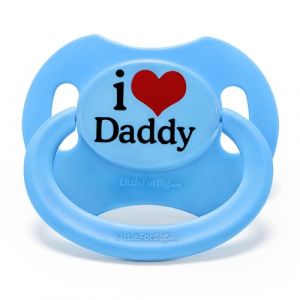 LittleForBig Grande tétine imprimée de la génération II en taille adulte avec motif I Love Daddy Bleu (Littleforbig, neuf)