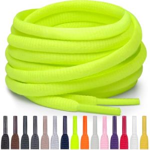Miscly Lacets Ovales pour Sport - Disponibles en Plusieurs Longueurs et Couleurs (Vert/Jaune N&eacute;on, 160 cm) (Miscly [FR], neuf)