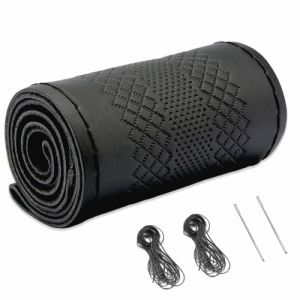Wenbones Couvre Volant Voiture, Couvre Volant en Cuir Souple sur Le Volant de la Voiture, Housse de Volant à Coudre, Ajustement Universel pour Roues de Voiture de 37 à 39 cm (Wen Shopping, neuf)