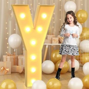 Lettre Y géante lumineuse à DEL de 100 cm, panneau lumineux en mosaïque pour chapiteau, lettres LED pour Saint-Valentin, anniversaire, Noël, Nouvel An (TaiYuanCaiYiDianZiShangWuYouXianGongSi, neuf)