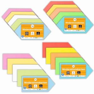 perfect line 980 cartes de mod&eacute;ration &ndash; Lot de 980 cartes losange et fl&egrave;che, 24 x 10,5 cm, couleurs pastel et intenses assorties, carton recycl&eacute; solide, inscriptible des deux c&ocirc;t&eacute;s, fabriqu&eacute;es en (procket, neuf)