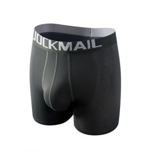 JOCKMAIL Boxer pour homme Modal Boxer doux sous-vêtement pour homme Micro Poches séparées Double poche avec braguette Coffret de soins de santé Boxer Caleçon, L (Brand-Jockmail, neuf)