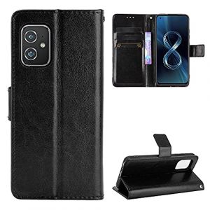 BellaCase ASUS Zenfone 8 Coque [Étui Portefeuille] [Fonction Support] [Slots pour Cartes] [Couverture à Rabat Magnétique] Compatible avec Le Smartphone ASUS Zenfone 8(Noir) (Bella Custodia, neuf)