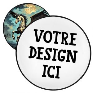 Patch Personnalisé Cercle 7,6cm à 25,4cm avec votre Photo, Logo, Text ou Design | Grand Textile Backpatch | Rond Écusson Thermocollant sur mesure | Back Patch Pour Vestes & Vêtements (25,4cm largeur) (Concrete Schoolyard Berlin, neuf)