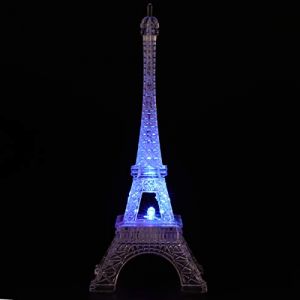 LEDMOMO Color&eacute; Tour Eiffel Nuit lumi&egrave;re, 7 couleurs LED Lampe Paris Mode Style acrylique d&eacute;coration cadeau, 5 pouces (Joan Yue, neuf)