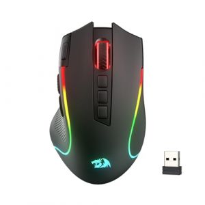Redragon M612 PRO Souris de jeu filaire / sans fil 8000 DPI avec 9 boutons programmables et 6 modes de r&eacute;tro&eacute;clairage BT et prise en charge du logiciel sans fil 2,4 G (Radioddity France, neuf)
