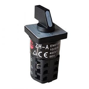KEDU ZH-A Commutateur à came rotative Sélecteurs Résistance aux courts-circuits 5KA RMS SYM 600VAC Fusible 20A Class RKI 18A 125V 12A 250V Triphasé 3HP 240-440V 10 (6) A 400V 5E4 CE EN61058 (Kedu Electric, neuf)