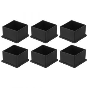 QUARKZMAN 6Pcs Embouts de Pieds de Chaise Carrés en PVC, 45mm x 45mm OD, Noirs, pour Protéger Les Pieds de Meubles de Table, Les Couvercles de Pieds de Chaise, Les Protecteurs de Sol (QUARKZMAN, neuf)
