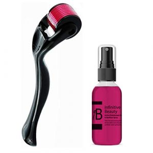 Kit Derma Roller Infinitive Beauty Kit de Derma Roller avec Microneedle Roller Plus 50ml Derma Roller Cleaner Stérilisateur Spray (1,5 mm) (GLOBAL COSMETICS, neuf)