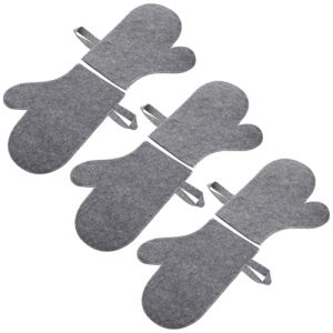 WEKADRIN Lot de 6 Moufles de Sauna en Feutre Gris R&eacute;sistants &agrave; la Chaleur Absorbants et Respirants Taille Unique Accessoires Bain pour Sauna Hammam et Spa Protection Thermique des (CIUUNIG, neuf)