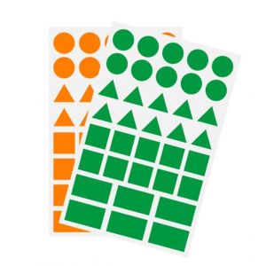 1800 Pieces - Gommettes Autocollantes Formes G&eacute;om&eacute;triques (Cercle, Triangle, Carr&eacute;, Rectangle) - 5 Couleurs (ANITA ADAMS LTD, neuf)