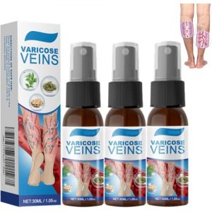 Timilk Veinguard Herbal Spray, Varicose Vein Soothing Spray,Natural Vein Healing Varicose Veins Treatment Spray,Professional Varicose Veins Treatment for Legs, Improve the Appearance (3 Pcs) (SiChuanHuiLiuXianWangLuoKeJiYouXianGongSi, neuf)