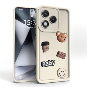 PanXCase Coque pour Honor 400 Lite - Étui 3D Ourson Sourire Motif Désign Cute Silicone, Protection Caméra Filles Femmes Antichoc Housse (White) (PanXuan, neuf)