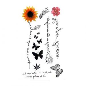 Petit papillon anglais noir et blanc, esthétique fraîche, tournesol, fleurs de clavicule, imperméables, durables, nouveaux modèles féminins (CHJWEIHHERT, neuf)