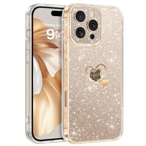 CaseLover Coque Compatible avec iPhone 16 Pro Glitter, Paillette Coque avec Motif Coeur d'amour Mignon Transparent TPU Silicone Shock-Absorption Sparkle Housse &Eacute;tui Compatible iPhone 16 Pro, Clear B (CaseLover_Direct_Store, neuf)