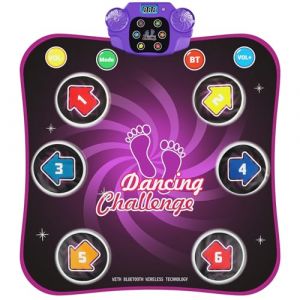 Tapis de Danse pour Enfants - Tapis de Danse Lumineux pour Filles, Compatible Bluetooth, Musique intégrée, Jouet de Danse avec 6 Modes de Jeu et 3 Niveaux de difficulté (stonehill trading GmbH, neuf)