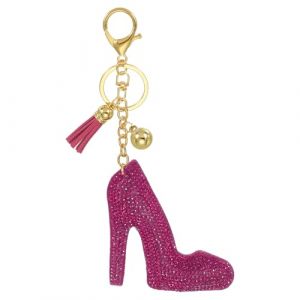 PATIKIL Porte-Cl&eacute;s en Cristal, Porte-Cl&eacute;s Mignonavec Pompon Frange, Breloque Pendentif Charme pour Femmes, Accessoire Sac &agrave; Main Clef Voiture Porte-Monnaie, Rose (PATIKIL UK, neuf)