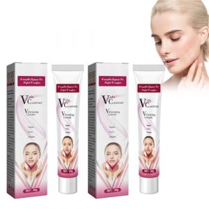 2 Pièces Crème Raffermissante Pour Le Visage,Crème Lifting Raffermissante Pour Visage Crème Raffermissante Double Menton,Crème Raffermissante V-Face Pour Lutter Contre Le Relâchement Cutané Du Visage (MCLM-EU, neuf)