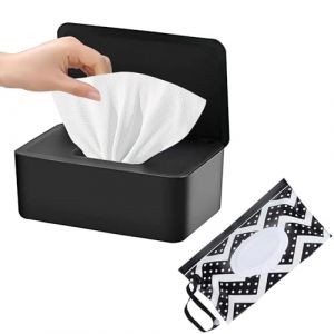 SEPSCO Boite Lingette Bebe et Sacs Lingettes Humides, Boîte Papier Toilette Humide avec Couvercle Distributeur Lingettes Accessoires Mouchoirs Rangement PP Boîtes Reutilisable pour Wc Voiture Maison (SEPSCO, neuf)