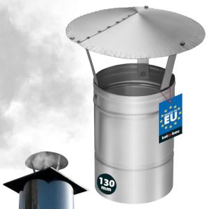 KOTARBAU&reg; Chapeau De Chemin&eacute;e - INOX - &oslash; 130 mm - Argent - Chapeau Chemin&eacute;e Anti Pluie - R&eacute;sistant &agrave; la Corrosion - Installation Facile - Design Moderne (KOTARBAU, neuf)